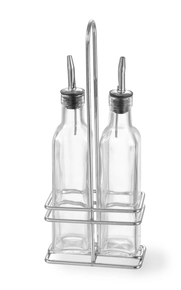 HENDI Menage Essig und Öl – 2 × 0,237 l – 0,47 l – 115 × 60 × 325 mm