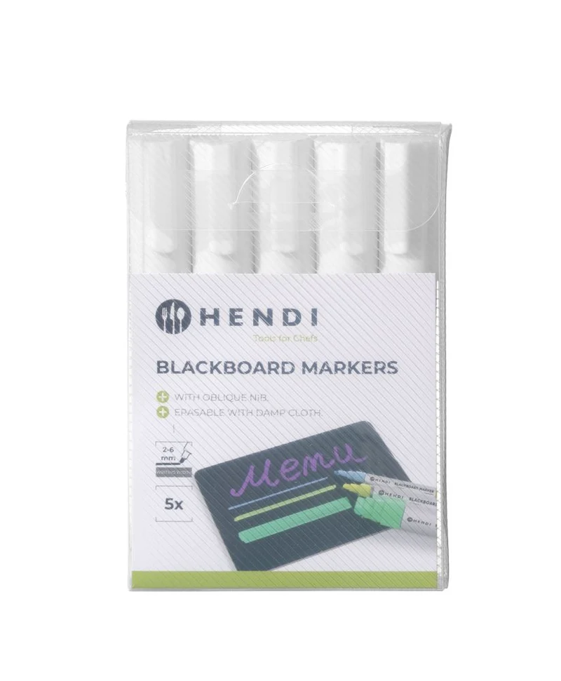 HENDI Kreidemarker 6 mm – 5x weiß – 5 Stück