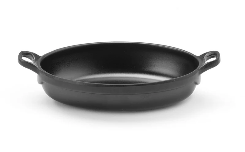 HENDI Miniatur-Pfanne – oval – Little Chef – Schwarz – 155 × 80 × 37 mm