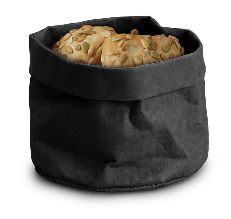 HENDI Brottasche aus Papier – Schwarz – 170 × 170 × 150 mm
