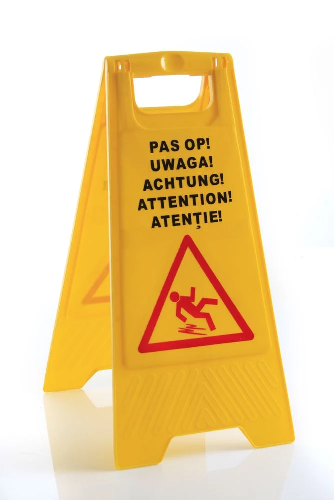 HENDI Schild Rutschgefahr – 300 × 460 × 615 mm