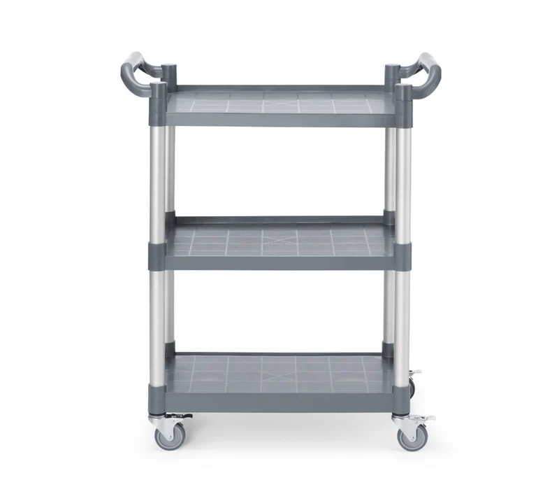 AmerBox Servierwagen aus Polypropylen mit 3 Fächern – klein – 800 × 420 × 945 mm