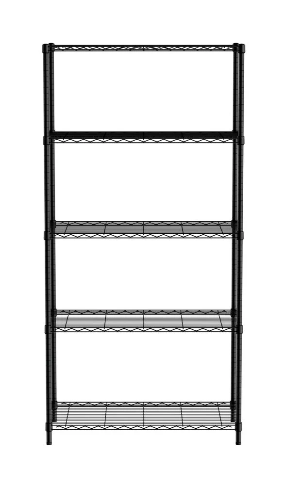 HENDI Lagerregal mit 5 Fächern – Schwarz – 910 × 455 × 1830 mm