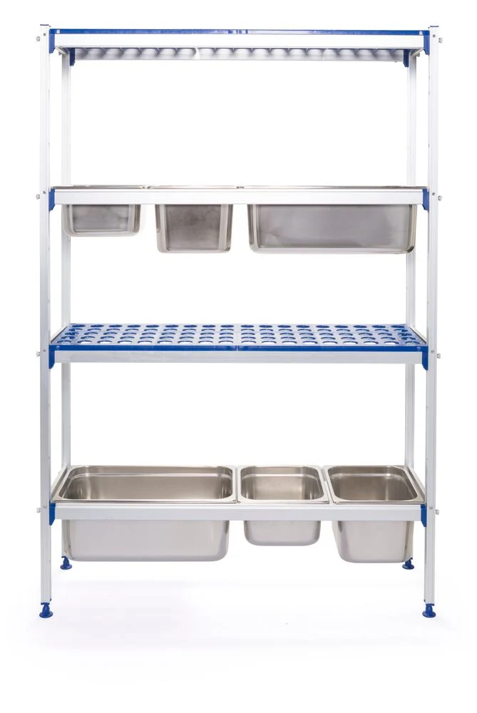 HENDI Regalsystem aus Aluminium für GN Behälter – 1120 × 355 × 1685 mm