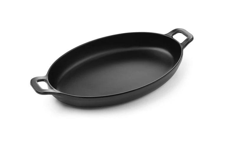 HENDI Miniatur-Pfanne – oval – Little Chef – Schwarz – 263 × 140 × 37 mm