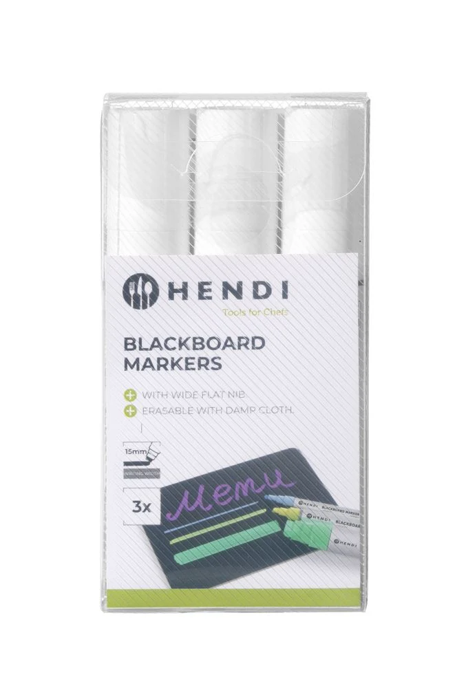 HENDI Kreidemarker 15 mm – 3x weiß – 3 Stück