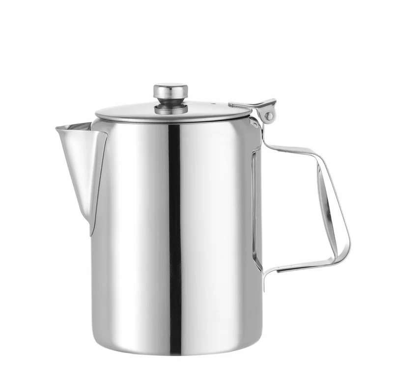 HENDI Kaffee- / Teekanne mit Klappdeckel – 0,6 l – Ø 97 × H 142 mm