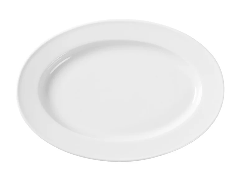 HENDI Platte – oval – Weiß – 340 × 240 mm – 6 Stück