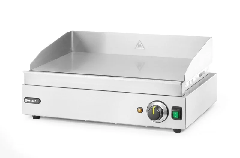 HENDI Grillplatte – flach – Profi Line – glatte Ausführung – 230 V / 2400 W – 527 × 404 × 233 mm