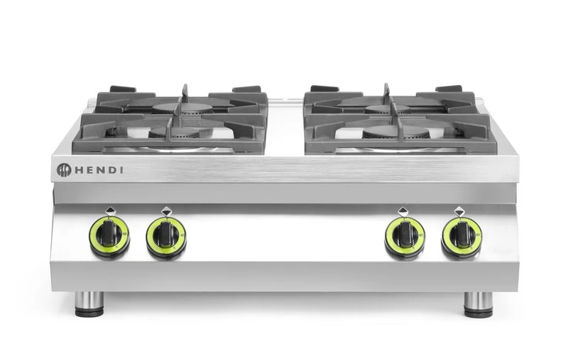 HENDI Gasherd Kitchen Line - 4 Kochfelder – Table-Top – Kitchen Line – 19 kW – 800 × 700 × 310 mm