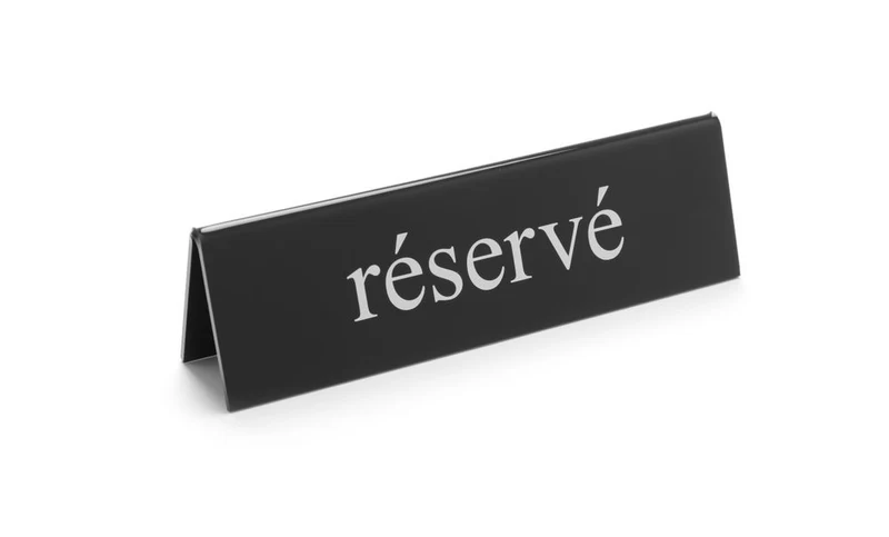HENDI Tischschild Reserviert – réservé – 130 × 30 × 38 mm