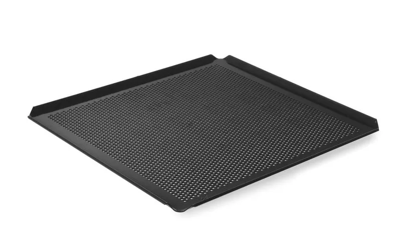 HENDI Blech – perforiert – antihaftbeschichtet – 4 Ränder – GN 2 / 3 – 354 × 325 × 10 mm