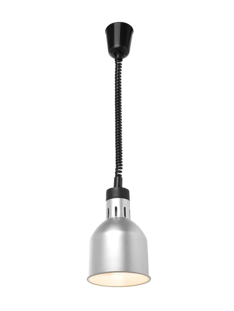 HENDI Höhenverstellbare Wärmelampe – zylinderförmig – Silber – 230 V / 375 W – Ø 175 × H 250 mm