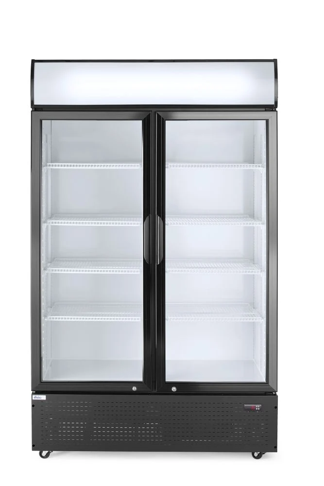Arktic Rückwandkühlschrank mit hinterleuchteter Blende – zweitürig – 512 l – Schwarz – 230 V / 510 W – 1120 × 585 × 1900 mm