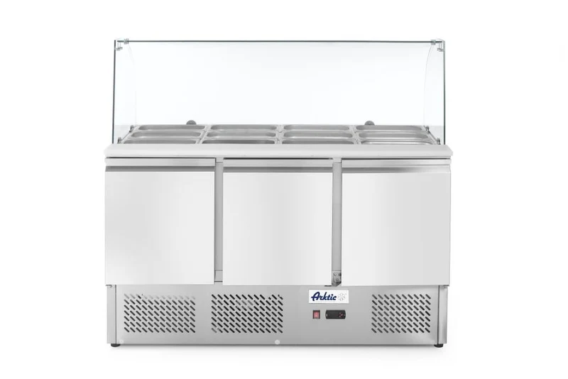 Arktic Kühltisch – dreitürig mit Glasdisplay 380 l – 254 l – 230 V / 310 W – 700 × 1365 × 1300 mm