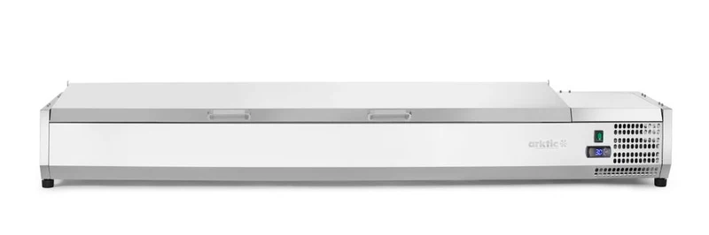 Arktic Aufsatz-Kühlvitrine Gastronorm 1 / 3 – 9x GN 1 / 3 – GN 1 / 3 – 54 l – 230 V / 180 W – 420 × 2005 × 630 mm