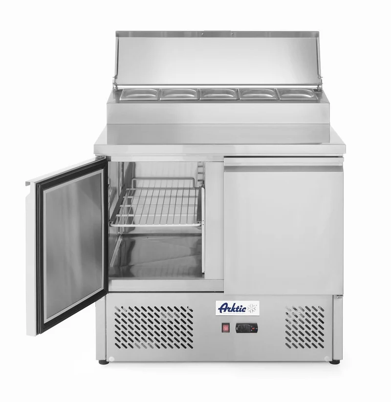 Arktic Kühltisch – zweitürig mit Aufsatz-Kühlvitrine 300 L – 169 l – 230 V / 310 W – 700 × 915 × 1030 mm