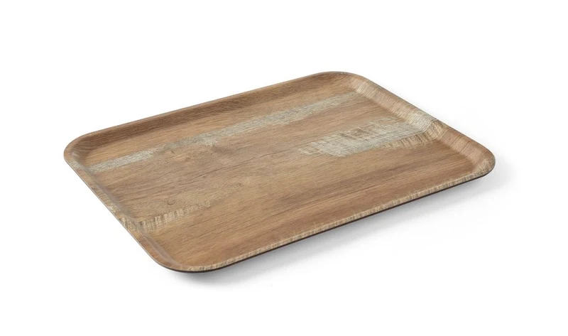 AmerBox Serviertablett aus Melamin mit Holzoptik – Holz – 370 × 530 mm