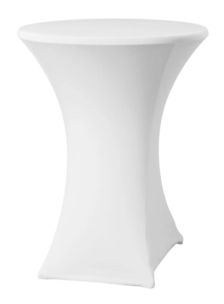 HENDI Stehtischhusse Ø 80-85 cm – Kitchen Line – 811047 – 810958 – Weiß – Ø 850 × H 970 mm