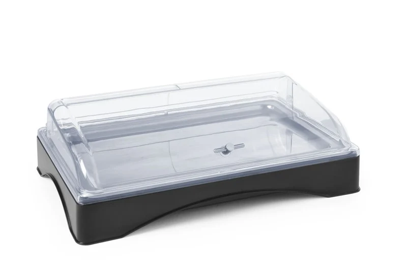 HENDI Rolltop-Display gekühlt - GN 1 / 1 – Set inkl. Kühlelement – 555 × 357 × 175 mm