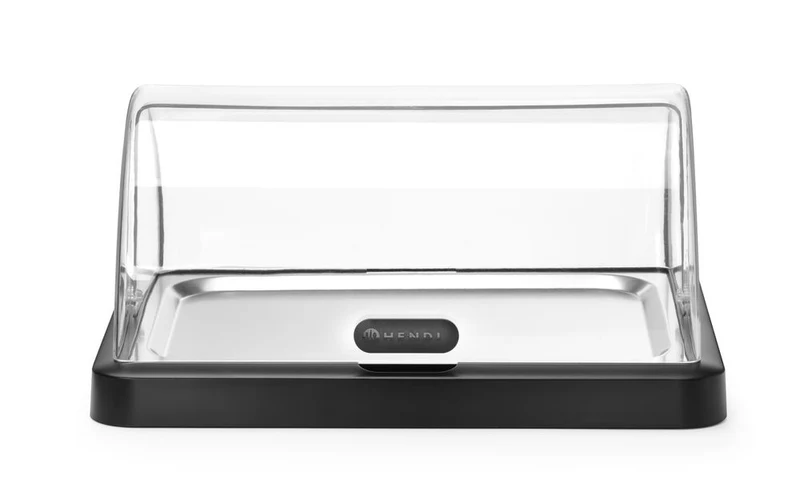 HENDI Rolltop Kühldisplay Duo UNIQ – designed by Robert Bronwasser – Einzel – Schwarz – 460 × 355 × 220 mm – Rechteckig