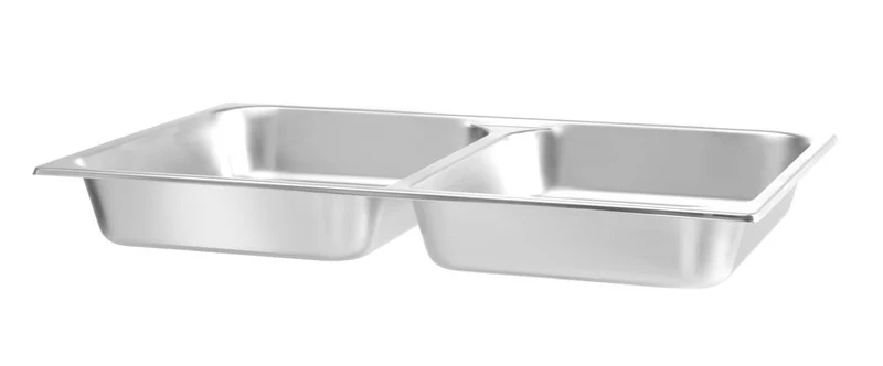 HENDI Lebensmittelpfanne GN 1 / 1 zweigeteilt – 7,5 l – 530 × 325 × 65 mm