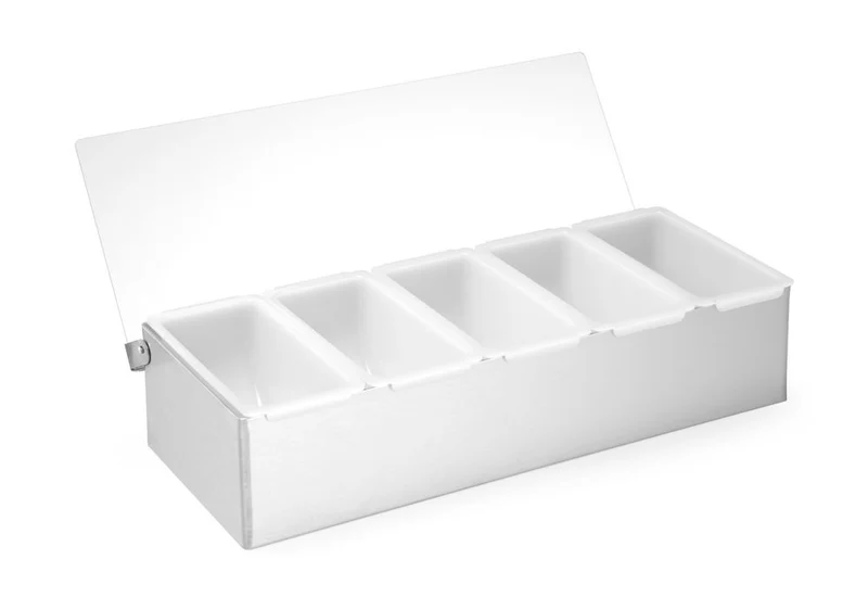 BarUp Zutatenbehälter – 5 Fächer – 375 × 140 × 90 mm