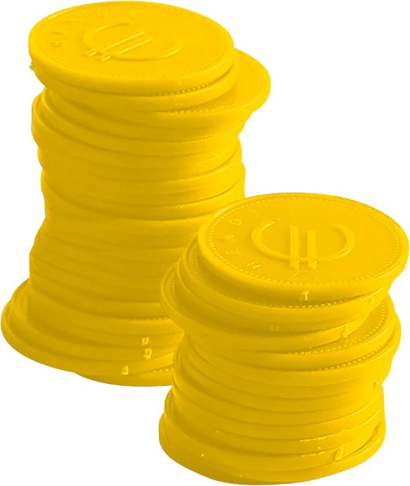 BarUp Pfandmünzen – Gelb – Ø 25 mm – 100 Stück