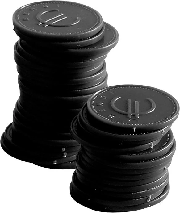 BarUp Pfandmünzen – Schwarz – Ø 25 mm – 100 Stück