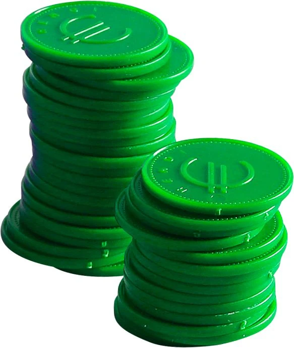 BarUp Pfandmünzen – Grün – Ø 25 mm – 100 Stück
