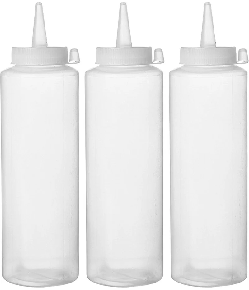 HENDI Spenderflaschen – 3er Set – 0,2 l – Transparent – Ø 50 × H 177 mm – 3 Stück