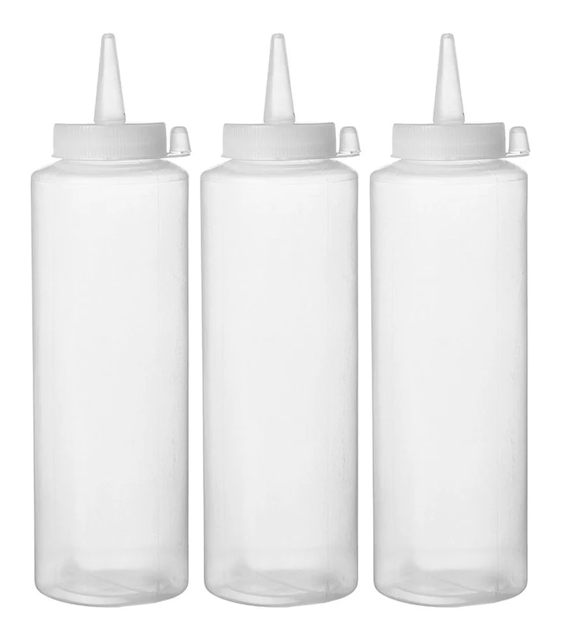 HENDI Spenderflaschen – 3er Set – 0,35 l – Transparent – Ø 55 × H 205 mm – 3 Stück