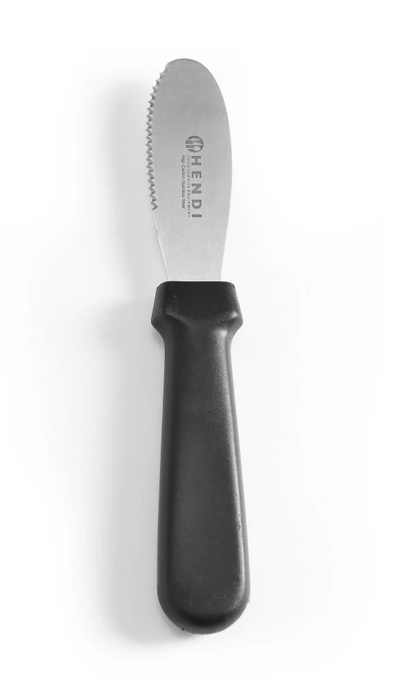 HENDI Brötchenstreicher - Wellenschliff – Schwarz – 210 mm