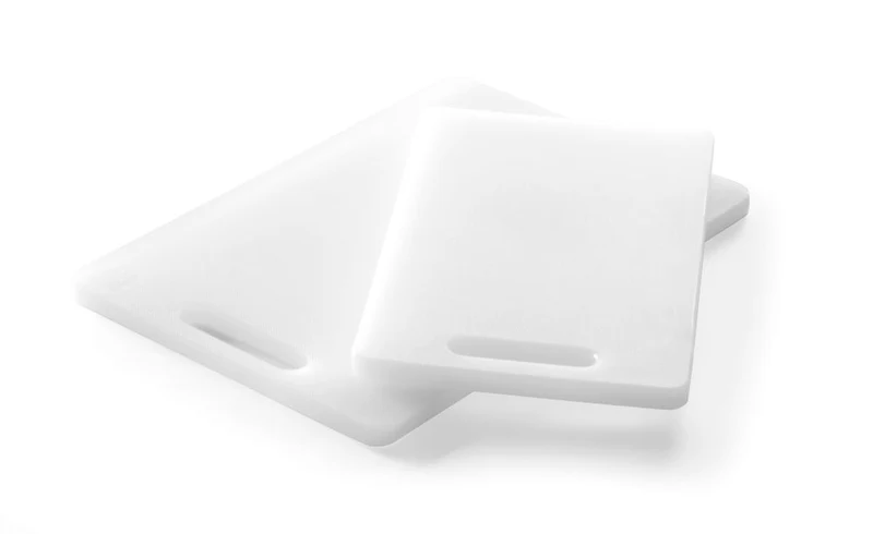 HENDI Schneidbrett mit Griff – Weiß – 250 × 150 mm – Rechteckig