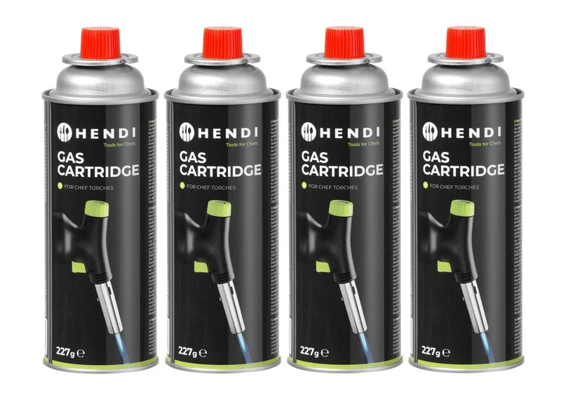 HENDI Flüssiggas-Kartuschen (LPG) – Ø 68 × H 190 mm – 28 Stück (7 × 4)