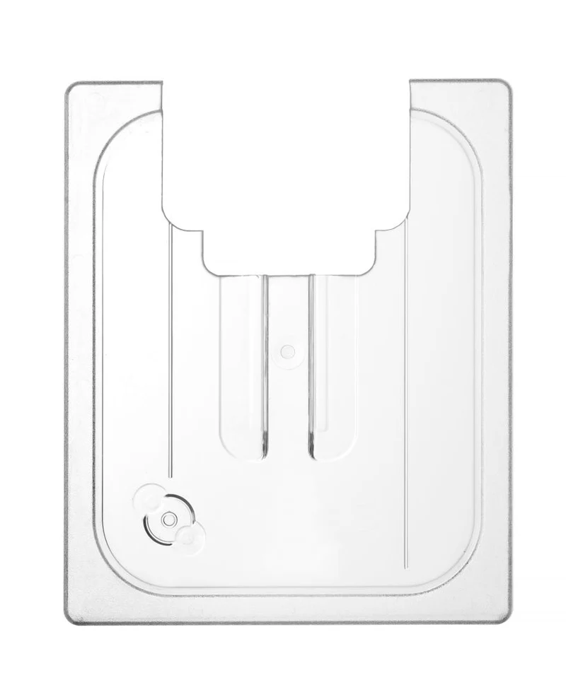 HENDI Gastronorm-Deckel mit Sous-Vide-Stab-Aussparung – GN 1 / 2 – Transparent – 265 × 325 mm