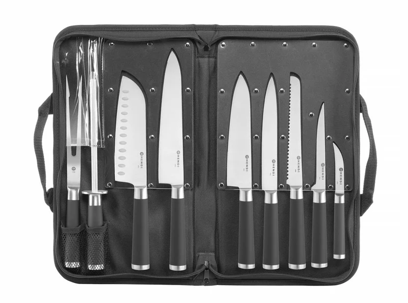 HENDI Messerset – 9-teilig – Schwarz – 445 × 260 × 65 mm