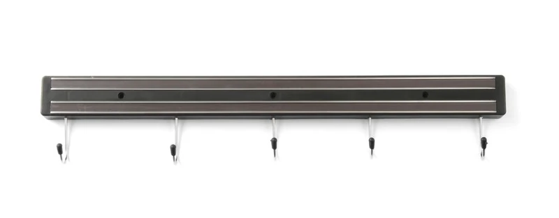 HENDI Messermagnetleiste mit Haken – 5 Haken – 470 mm
