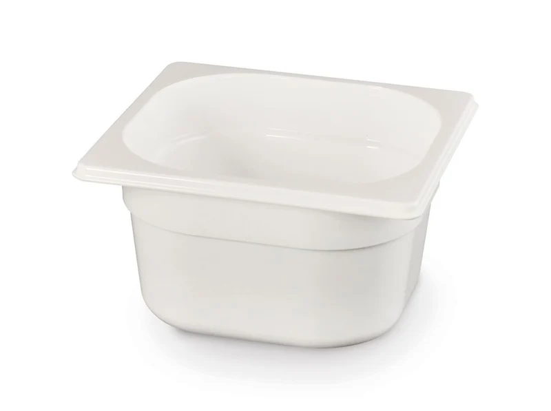 HENDI Gastronorm-Behälter 1 / 6 – GN 1 / 6 – 2,4 l – Weiß – 176 × 162 × 150 mm