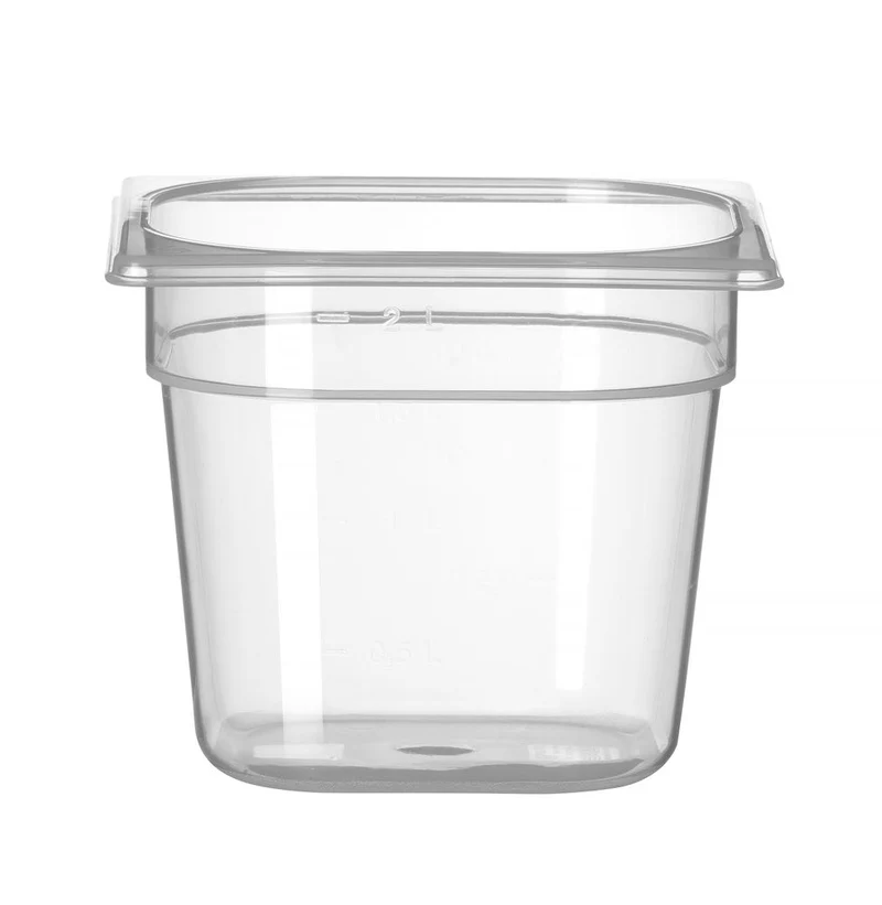 HENDI Gastronorm-Behälter 1 / 6 – Profi Line – GN 1 / 6 – 2 l – Transparent – 176 × 162 × 150 mm