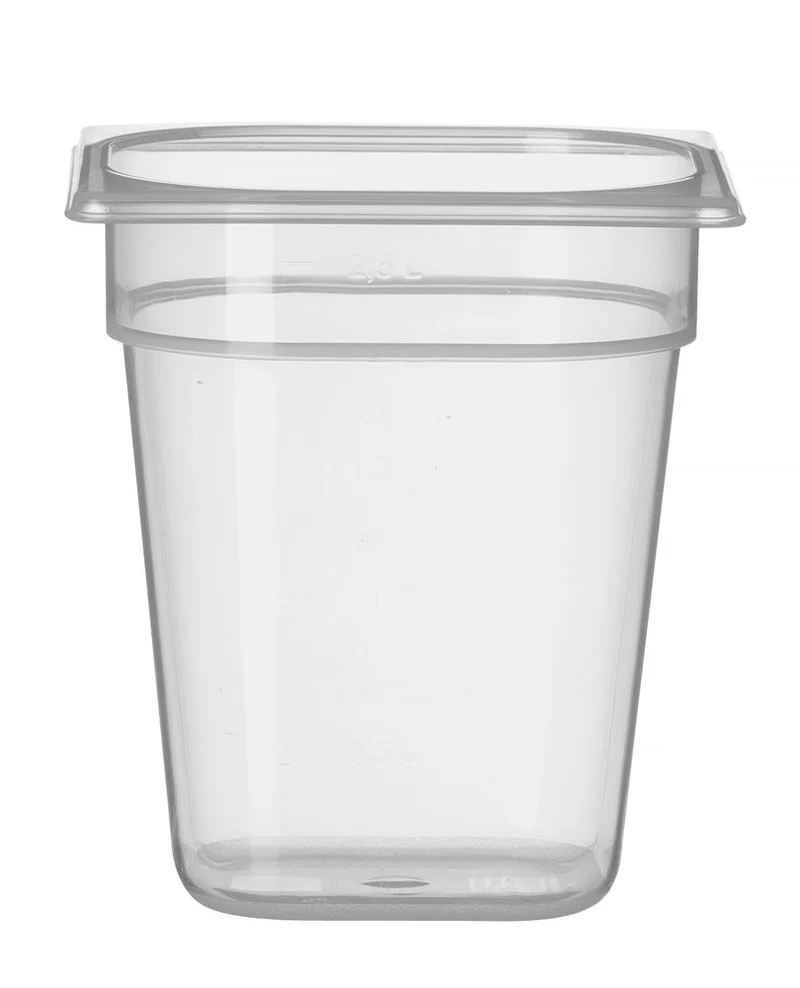 HENDI Gastronorm-Behälter 1 / 6 – Profi Line – GN 1 / 6 – 2,5 l – Transparent – 176 × 162 × 200 mm