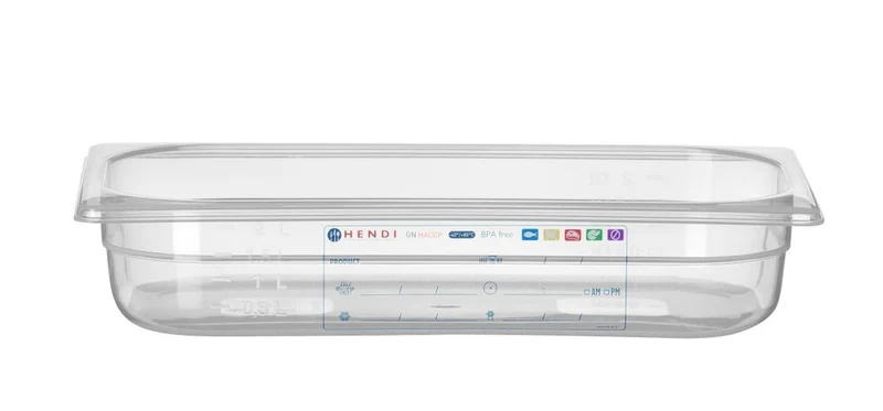 HENDI Gastronorm-Behälter 1 / 3 – GN 1 / 3 – 2,5 l – Transparent – 325 × 176 × 65 mm