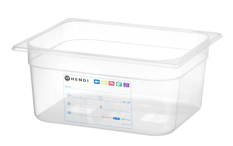HENDI Gastronorm-Behälter 1 / 2 – GN 1 / 2 – 9,5 l – Transparent – 325 × 265 × 150 mm