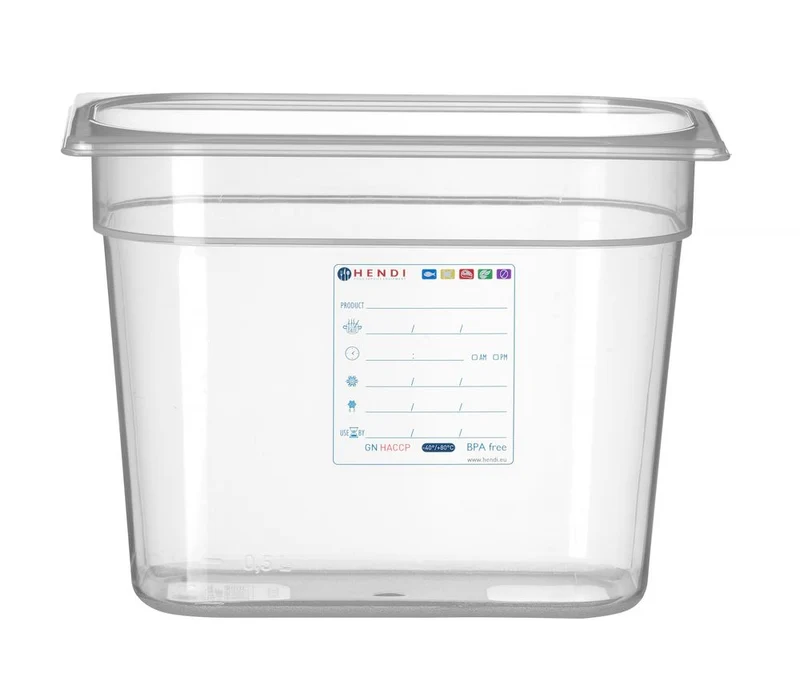 HENDI Gastronorm-Behälter 1 / 4 – GN 1 / 4 – 5,5 l – Transparent – 265 × 162 × 200 mm