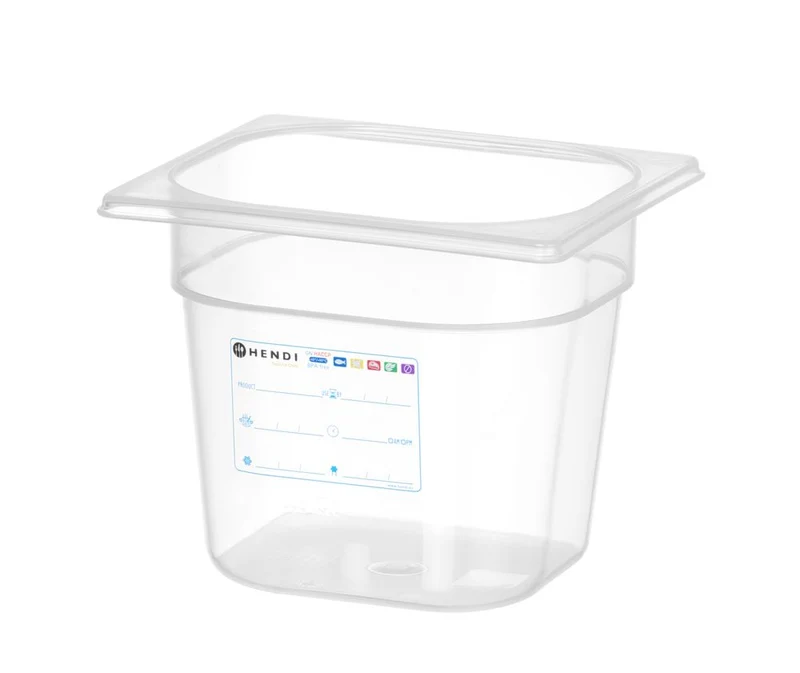 HENDI Gastronorm-Behälter 1 / 6 – GN 1 / 6 – 2,4 l – Transparent – 176 × 162 × 150 mm