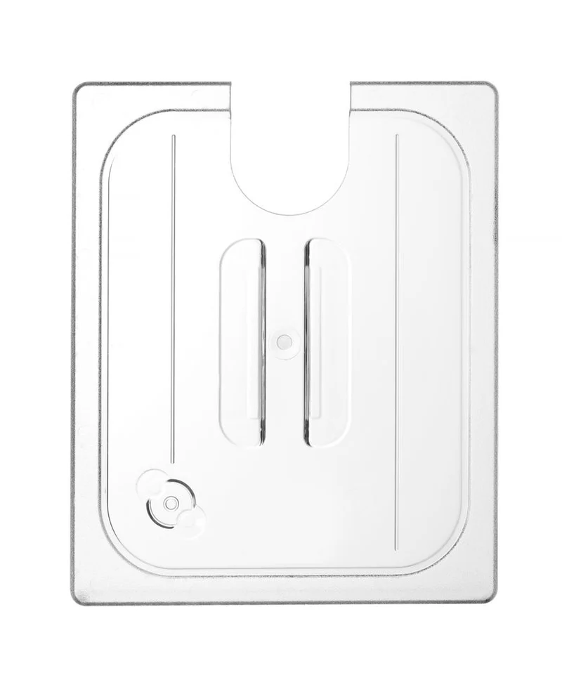 HENDI Gastronorm-Deckel mit Sous-Vide-Stab-Aussparung – GN 1 / 2 – Transparent – 265 × 325 mm