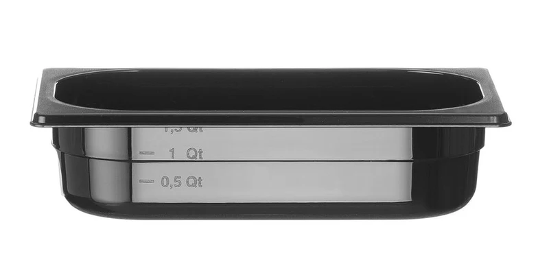 HENDI Gastronorm-Behälter 1 / 4 – Profi Line – GN 1 / 4 – 1,8 l – Schwarz – 265 × 162 × 65 mm
