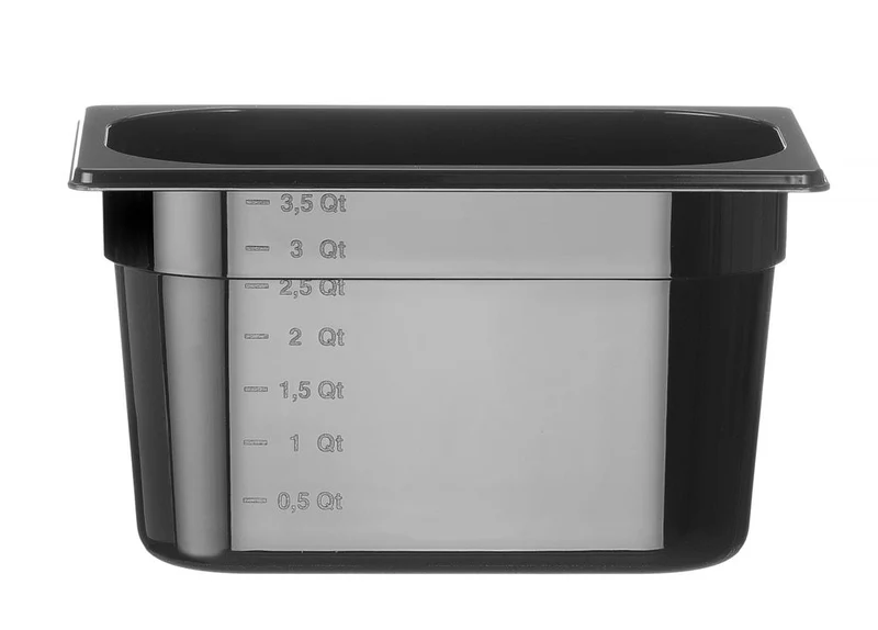 HENDI Gastronorm-Behälter 1 / 4 – Profi Line – GN 1 / 4 – 4 l – Schwarz – 265 × 162 × 150 mm
