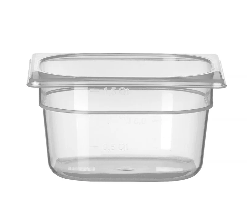 HENDI Gastronorm-Behälter 1 / 6 – Profi Line – GN 1 / 6 – 1,5 l – Transparent – 176 × 162 × 100 mm