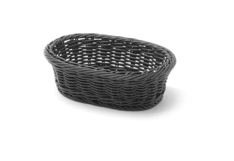 HENDI Brotkorb – oval – Schwarz – 190 × 120 × 60 mm